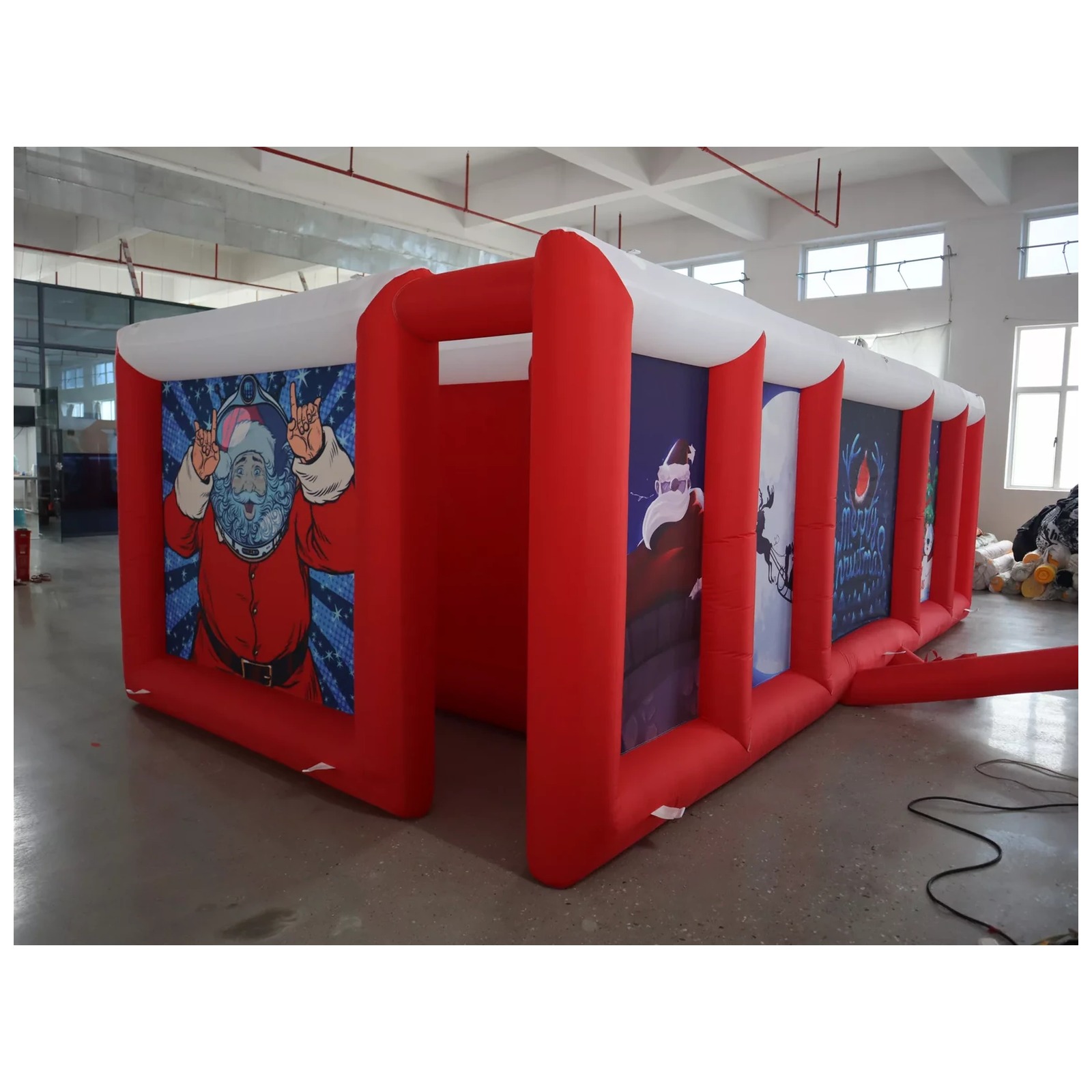대형 빨간색과 흰색 평평한 지붕의 에어바운스 미로 3X - Party Games Kids 리뷰 및 가격